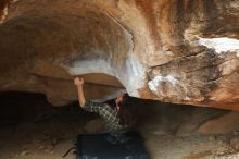 Bouldering in Hueco Tanks on 11/25/2019 with Blue Lizard Climbing and Yoga

Filename: SRM_20191125_1443320.jpg
Aperture: f/2.8
Shutter Speed: 1/250
Body: Canon EOS-1D Mark II
Lens: Canon EF 50mm f/1.8 II