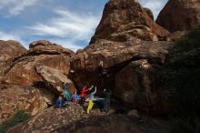 Bouldering in Hueco Tanks on 11/25/2019 with Blue Lizard Climbing and Yoga

Filename: SRM_20191125_1536050.jpg
Aperture: f/9.0
Shutter Speed: 1/320
Body: Canon EOS-1D Mark II
Lens: Canon EF 16-35mm f/2.8 L