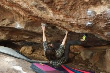 Bouldering in Hueco Tanks on 11/25/2019 with Blue Lizard Climbing and Yoga

Filename: SRM_20191125_1627290.jpg
Aperture: f/3.2
Shutter Speed: 1/320
Body: Canon EOS-1D Mark II
Lens: Canon EF 50mm f/1.8 II