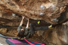 Bouldering in Hueco Tanks on 11/25/2019 with Blue Lizard Climbing and Yoga

Filename: SRM_20191125_1627320.jpg
Aperture: f/3.2
Shutter Speed: 1/320
Body: Canon EOS-1D Mark II
Lens: Canon EF 50mm f/1.8 II