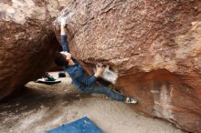 Bouldering in Hueco Tanks on 11/25/2019 with Blue Lizard Climbing and Yoga

Filename: SRM_20191125_1057070.jpg
Aperture: f/4.5
Shutter Speed: 1/250
Body: Canon EOS-1D Mark II
Lens: Canon EF 16-35mm f/2.8 L