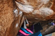Bouldering in Hueco Tanks on 11/25/2019 with Blue Lizard Climbing and Yoga

Filename: SRM_20191125_1138200.jpg
Aperture: f/4.5
Shutter Speed: 1/250
Body: Canon EOS-1D Mark II
Lens: Canon EF 16-35mm f/2.8 L