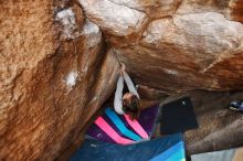 Bouldering in Hueco Tanks on 11/25/2019 with Blue Lizard Climbing and Yoga

Filename: SRM_20191125_1140100.jpg
Aperture: f/4.0
Shutter Speed: 1/250
Body: Canon EOS-1D Mark II
Lens: Canon EF 16-35mm f/2.8 L