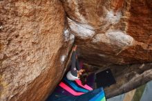 Bouldering in Hueco Tanks on 11/25/2019 with Blue Lizard Climbing and Yoga

Filename: SRM_20191125_1151260.jpg
Aperture: f/4.0
Shutter Speed: 1/250
Body: Canon EOS-1D Mark II
Lens: Canon EF 16-35mm f/2.8 L