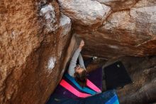 Bouldering in Hueco Tanks on 11/25/2019 with Blue Lizard Climbing and Yoga

Filename: SRM_20191125_1152140.jpg
Aperture: f/5.0
Shutter Speed: 1/250
Body: Canon EOS-1D Mark II
Lens: Canon EF 16-35mm f/2.8 L