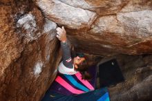 Bouldering in Hueco Tanks on 11/25/2019 with Blue Lizard Climbing and Yoga

Filename: SRM_20191125_1156030.jpg
Aperture: f/5.0
Shutter Speed: 1/250
Body: Canon EOS-1D Mark II
Lens: Canon EF 16-35mm f/2.8 L