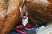 Bouldering in Hueco Tanks on 11/25/2019 with Blue Lizard Climbing and Yoga

Filename: SRM_20191125_1216140.jpg
Aperture: f/4.5
Shutter Speed: 1/250
Body: Canon EOS-1D Mark II
Lens: Canon EF 50mm f/1.8 II