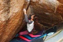 Bouldering in Hueco Tanks on 11/25/2019 with Blue Lizard Climbing and Yoga

Filename: SRM_20191125_1216140.jpg
Aperture: f/4.5
Shutter Speed: 1/250
Body: Canon EOS-1D Mark II
Lens: Canon EF 50mm f/1.8 II