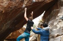 Bouldering in Hueco Tanks on 11/25/2019 with Blue Lizard Climbing and Yoga

Filename: SRM_20191125_1224170.jpg
Aperture: f/5.0
Shutter Speed: 1/250
Body: Canon EOS-1D Mark II
Lens: Canon EF 50mm f/1.8 II