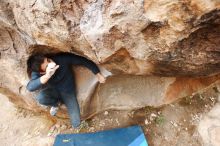 Bouldering in Hueco Tanks on 11/25/2019 with Blue Lizard Climbing and Yoga

Filename: SRM_20191125_1233240.jpg
Aperture: f/5.0
Shutter Speed: 1/250
Body: Canon EOS-1D Mark II
Lens: Canon EF 16-35mm f/2.8 L