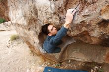 Bouldering in Hueco Tanks on 11/25/2019 with Blue Lizard Climbing and Yoga

Filename: SRM_20191125_1235150.jpg
Aperture: f/5.6
Shutter Speed: 1/250
Body: Canon EOS-1D Mark II
Lens: Canon EF 16-35mm f/2.8 L