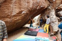 Bouldering in Hueco Tanks on 11/25/2019 with Blue Lizard Climbing and Yoga

Filename: SRM_20191125_1245450.jpg
Aperture: f/5.6
Shutter Speed: 1/250
Body: Canon EOS-1D Mark II
Lens: Canon EF 16-35mm f/2.8 L