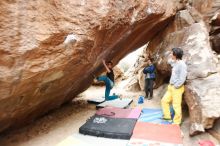 Bouldering in Hueco Tanks on 11/25/2019 with Blue Lizard Climbing and Yoga

Filename: SRM_20191125_1245451.jpg
Aperture: f/5.6
Shutter Speed: 1/250
Body: Canon EOS-1D Mark II
Lens: Canon EF 16-35mm f/2.8 L