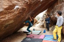 Bouldering in Hueco Tanks on 11/25/2019 with Blue Lizard Climbing and Yoga

Filename: SRM_20191125_1245452.jpg
Aperture: f/5.6
Shutter Speed: 1/250
Body: Canon EOS-1D Mark II
Lens: Canon EF 16-35mm f/2.8 L