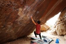 Bouldering in Hueco Tanks on 11/25/2019 with Blue Lizard Climbing and Yoga

Filename: SRM_20191125_1248100.jpg
Aperture: f/4.5
Shutter Speed: 1/250
Body: Canon EOS-1D Mark II
Lens: Canon EF 16-35mm f/2.8 L