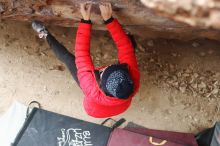 Bouldering in Hueco Tanks on 11/25/2019 with Blue Lizard Climbing and Yoga

Filename: SRM_20191125_1253220.jpg
Aperture: f/4.5
Shutter Speed: 1/250
Body: Canon EOS-1D Mark II
Lens: Canon EF 50mm f/1.8 II