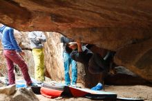 Bouldering in Hueco Tanks on 11/25/2019 with Blue Lizard Climbing and Yoga

Filename: SRM_20191125_1342300.jpg
Aperture: f/4.5
Shutter Speed: 1/320
Body: Canon EOS-1D Mark II
Lens: Canon EF 50mm f/1.8 II