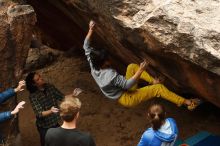 Bouldering in Hueco Tanks on 11/25/2019 with Blue Lizard Climbing and Yoga

Filename: SRM_20191125_1352250.jpg
Aperture: f/5.0
Shutter Speed: 1/400
Body: Canon EOS-1D Mark II
Lens: Canon EF 50mm f/1.8 II