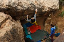 Bouldering in Hueco Tanks on 11/25/2019 with Blue Lizard Climbing and Yoga

Filename: SRM_20191125_1355571.jpg
Aperture: f/5.0
Shutter Speed: 1/500
Body: Canon EOS-1D Mark II
Lens: Canon EF 50mm f/1.8 II