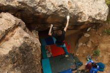 Bouldering in Hueco Tanks on 11/25/2019 with Blue Lizard Climbing and Yoga

Filename: SRM_20191125_1402541.jpg
Aperture: f/4.5
Shutter Speed: 1/500
Body: Canon EOS-1D Mark II
Lens: Canon EF 50mm f/1.8 II