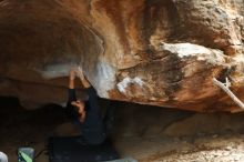Bouldering in Hueco Tanks on 11/25/2019 with Blue Lizard Climbing and Yoga

Filename: SRM_20191125_1445200.jpg
Aperture: f/3.2
Shutter Speed: 1/250
Body: Canon EOS-1D Mark II
Lens: Canon EF 50mm f/1.8 II