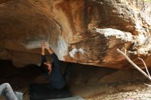 Bouldering in Hueco Tanks on 11/25/2019 with Blue Lizard Climbing and Yoga

Filename: SRM_20191125_1448090.jpg
Aperture: f/4.0
Shutter Speed: 1/250
Body: Canon EOS-1D Mark II
Lens: Canon EF 50mm f/1.8 II