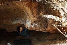 Bouldering in Hueco Tanks on 11/25/2019 with Blue Lizard Climbing and Yoga

Filename: SRM_20191125_1448110.jpg
Aperture: f/4.0
Shutter Speed: 1/250
Body: Canon EOS-1D Mark II
Lens: Canon EF 50mm f/1.8 II