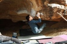 Bouldering in Hueco Tanks on 11/25/2019 with Blue Lizard Climbing and Yoga

Filename: SRM_20191125_1448190.jpg
Aperture: f/4.0
Shutter Speed: 1/250
Body: Canon EOS-1D Mark II
Lens: Canon EF 50mm f/1.8 II