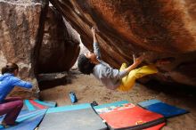 Bouldering in Hueco Tanks on 11/25/2019 with Blue Lizard Climbing and Yoga

Filename: SRM_20191125_1451240.jpg
Aperture: f/5.0
Shutter Speed: 1/250
Body: Canon EOS-1D Mark II
Lens: Canon EF 16-35mm f/2.8 L