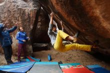 Bouldering in Hueco Tanks on 11/25/2019 with Blue Lizard Climbing and Yoga

Filename: SRM_20191125_1451300.jpg
Aperture: f/6.3
Shutter Speed: 1/250
Body: Canon EOS-1D Mark II
Lens: Canon EF 16-35mm f/2.8 L