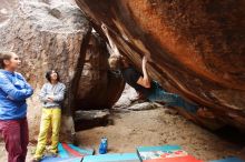 Bouldering in Hueco Tanks on 11/25/2019 with Blue Lizard Climbing and Yoga

Filename: SRM_20191125_1456040.jpg
Aperture: f/5.0
Shutter Speed: 1/250
Body: Canon EOS-1D Mark II
Lens: Canon EF 16-35mm f/2.8 L