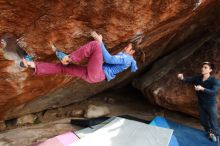 Bouldering in Hueco Tanks on 11/25/2019 with Blue Lizard Climbing and Yoga

Filename: SRM_20191125_1509280.jpg
Aperture: f/5.6
Shutter Speed: 1/250
Body: Canon EOS-1D Mark II
Lens: Canon EF 16-35mm f/2.8 L