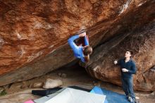 Bouldering in Hueco Tanks on 11/25/2019 with Blue Lizard Climbing and Yoga

Filename: SRM_20191125_1509350.jpg
Aperture: f/5.0
Shutter Speed: 1/250
Body: Canon EOS-1D Mark II
Lens: Canon EF 16-35mm f/2.8 L