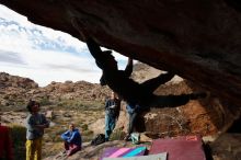 Bouldering in Hueco Tanks on 11/25/2019 with Blue Lizard Climbing and Yoga

Filename: SRM_20191125_1514270.jpg
Aperture: f/9.0
Shutter Speed: 1/250
Body: Canon EOS-1D Mark II
Lens: Canon EF 16-35mm f/2.8 L
