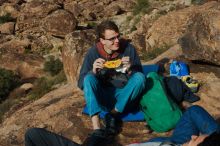 Bouldering in Hueco Tanks on 11/25/2019 with Blue Lizard Climbing and Yoga

Filename: SRM_20191125_1614480.jpg
Aperture: f/11.0
Shutter Speed: 1/320
Body: Canon EOS-1D Mark II
Lens: Canon EF 50mm f/1.8 II