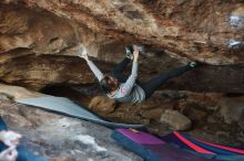 Bouldering in Hueco Tanks on 11/25/2019 with Blue Lizard Climbing and Yoga

Filename: SRM_20191125_1619200.jpg
Aperture: f/2.5
Shutter Speed: 1/320
Body: Canon EOS-1D Mark II
Lens: Canon EF 50mm f/1.8 II