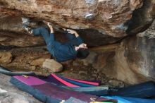 Bouldering in Hueco Tanks on 11/25/2019 with Blue Lizard Climbing and Yoga

Filename: SRM_20191125_1622130.jpg
Aperture: f/2.8
Shutter Speed: 1/320
Body: Canon EOS-1D Mark II
Lens: Canon EF 50mm f/1.8 II