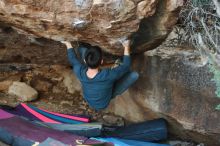 Bouldering in Hueco Tanks on 11/25/2019 with Blue Lizard Climbing and Yoga

Filename: SRM_20191125_1622280.jpg
Aperture: f/2.5
Shutter Speed: 1/320
Body: Canon EOS-1D Mark II
Lens: Canon EF 50mm f/1.8 II