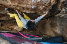 Bouldering in Hueco Tanks on 11/25/2019 with Blue Lizard Climbing and Yoga

Filename: SRM_20191125_1623271.jpg
Aperture: f/2.8
Shutter Speed: 1/320
Body: Canon EOS-1D Mark II
Lens: Canon EF 50mm f/1.8 II