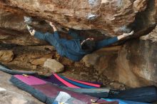 Bouldering in Hueco Tanks on 11/25/2019 with Blue Lizard Climbing and Yoga

Filename: SRM_20191125_1626240.jpg
Aperture: f/3.2
Shutter Speed: 1/320
Body: Canon EOS-1D Mark II
Lens: Canon EF 50mm f/1.8 II