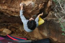 Bouldering in Hueco Tanks on 11/25/2019 with Blue Lizard Climbing and Yoga

Filename: SRM_20191125_1630460.jpg
Aperture: f/3.5
Shutter Speed: 1/320
Body: Canon EOS-1D Mark II
Lens: Canon EF 50mm f/1.8 II