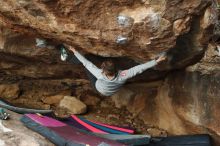 Bouldering in Hueco Tanks on 11/25/2019 with Blue Lizard Climbing and Yoga

Filename: SRM_20191125_1637440.jpg
Aperture: f/3.5
Shutter Speed: 1/320
Body: Canon EOS-1D Mark II
Lens: Canon EF 50mm f/1.8 II