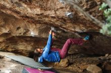 Bouldering in Hueco Tanks on 11/25/2019 with Blue Lizard Climbing and Yoga

Filename: SRM_20191125_1640090.jpg
Aperture: f/3.2
Shutter Speed: 1/320
Body: Canon EOS-1D Mark II
Lens: Canon EF 50mm f/1.8 II