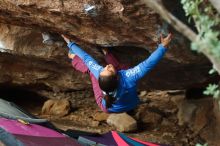 Bouldering in Hueco Tanks on 11/25/2019 with Blue Lizard Climbing and Yoga

Filename: SRM_20191125_1642010.jpg
Aperture: f/2.8
Shutter Speed: 1/320
Body: Canon EOS-1D Mark II
Lens: Canon EF 50mm f/1.8 II