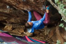 Bouldering in Hueco Tanks on 11/25/2019 with Blue Lizard Climbing and Yoga

Filename: SRM_20191125_1642130.jpg
Aperture: f/2.8
Shutter Speed: 1/320
Body: Canon EOS-1D Mark II
Lens: Canon EF 50mm f/1.8 II