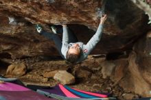 Bouldering in Hueco Tanks on 11/25/2019 with Blue Lizard Climbing and Yoga

Filename: SRM_20191125_1643190.jpg
Aperture: f/3.2
Shutter Speed: 1/250
Body: Canon EOS-1D Mark II
Lens: Canon EF 50mm f/1.8 II