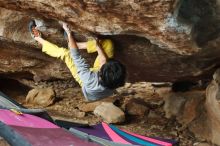 Bouldering in Hueco Tanks on 11/25/2019 with Blue Lizard Climbing and Yoga

Filename: SRM_20191125_1644270.jpg
Aperture: f/2.8
Shutter Speed: 1/250
Body: Canon EOS-1D Mark II
Lens: Canon EF 50mm f/1.8 II