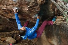 Bouldering in Hueco Tanks on 11/25/2019 with Blue Lizard Climbing and Yoga

Filename: SRM_20191125_1646520.jpg
Aperture: f/3.5
Shutter Speed: 1/250
Body: Canon EOS-1D Mark II
Lens: Canon EF 50mm f/1.8 II