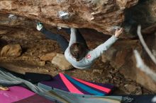 Bouldering in Hueco Tanks on 11/25/2019 with Blue Lizard Climbing and Yoga

Filename: SRM_20191125_1647510.jpg
Aperture: f/3.2
Shutter Speed: 1/250
Body: Canon EOS-1D Mark II
Lens: Canon EF 50mm f/1.8 II