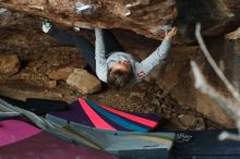 Bouldering in Hueco Tanks on 11/25/2019 with Blue Lizard Climbing and Yoga

Filename: SRM_20191125_1647521.jpg
Aperture: f/3.5
Shutter Speed: 1/250
Body: Canon EOS-1D Mark II
Lens: Canon EF 50mm f/1.8 II